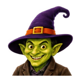 Cartoon Grinning Witch
